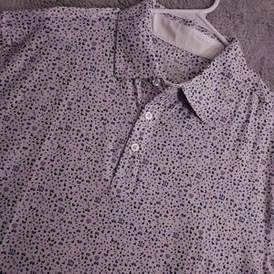 Barbell Polo Shirt Mens 3XL Geometric Gym Workout Print Golf Performance Stretch